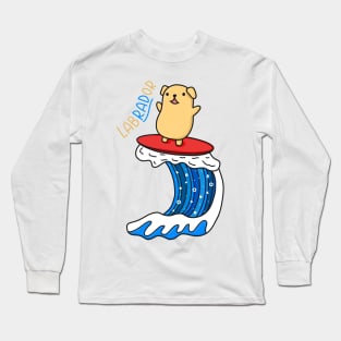 Dog On Surfboard Long Sleeve T-Shirt